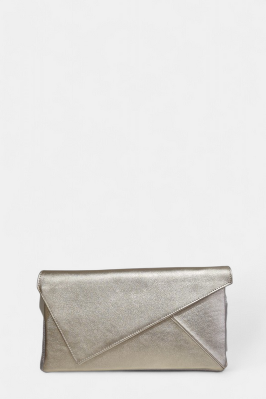 MARIAN GOLD LEATHER CLUTCH