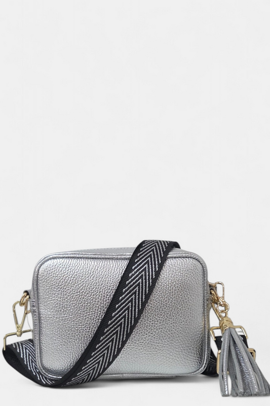 ELIE BEAUMONT SILVER LEATHER SILVER CHEVRON STRAP