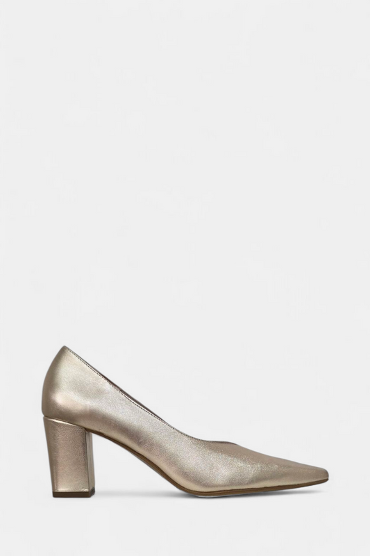 MARIAN 2305 GOLD LEATHER BLOCK HEEL