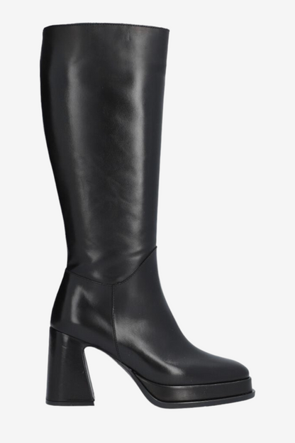 ALPE 2748 BLACK LEATHER KNEE HIGH BOOT