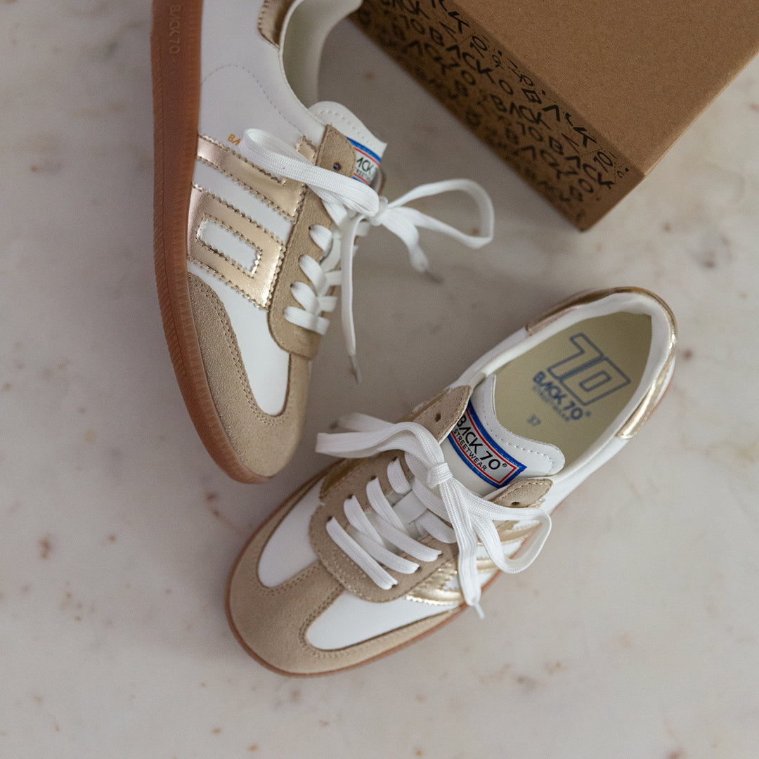 BACK70 CLOUD BEIGE LEATHER TRAINER