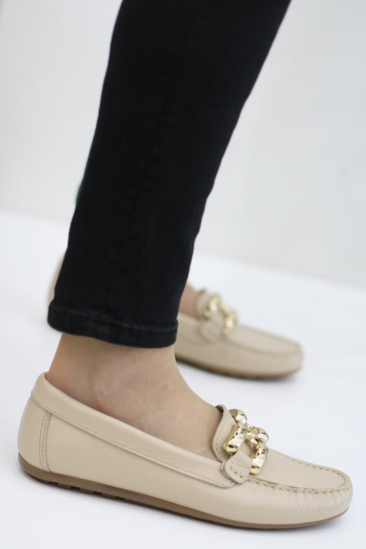 D'CHICAS 7961 BEIGE SOFT LEATHER LOAFER