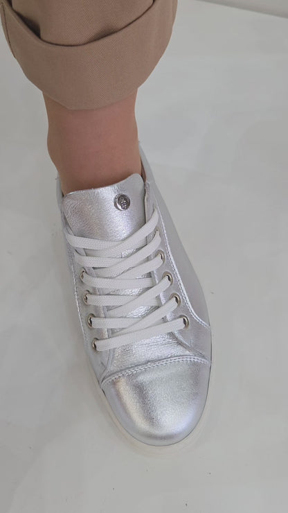 PITILLOS 10441 SILVER LEATHER TRAINER