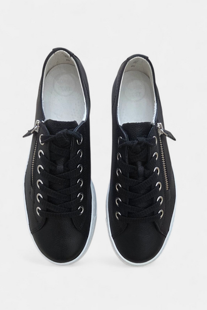 PAUL GREEN 5006 BLACK LEATHER TRAINERS