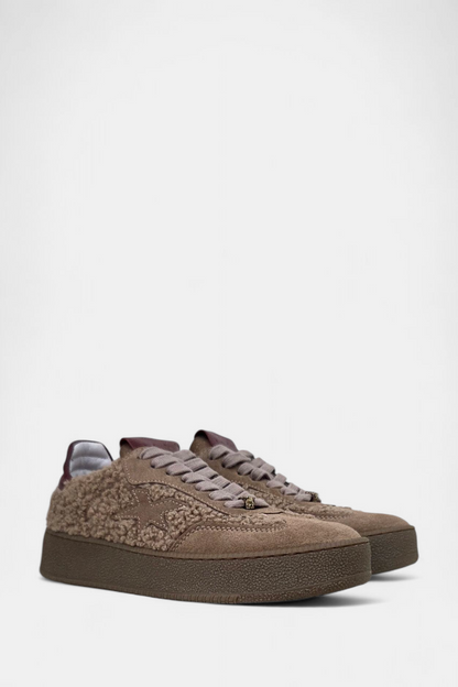 MELINE 525 MINK TEDDY LEATHER TRAINER